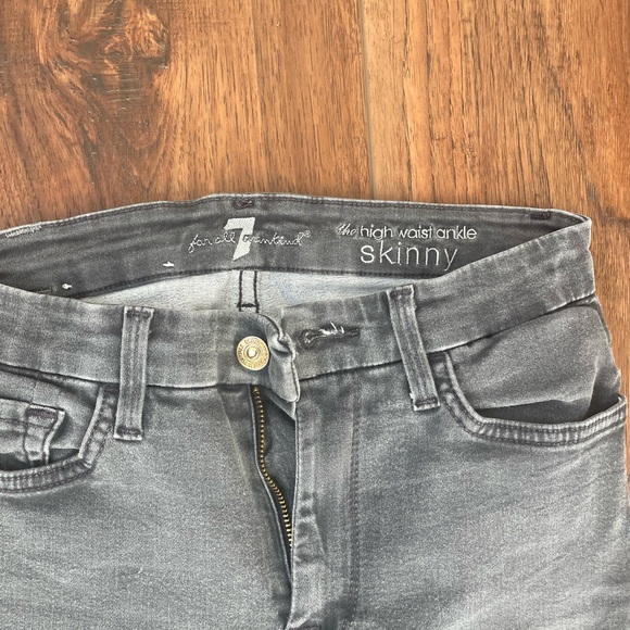 7 for all Mankind Grey size 27 high waisted skinny jeans - Picture 2 of 4